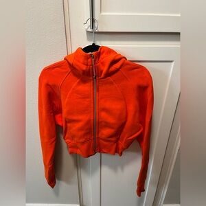 Lululemon Scuba Full-Zip Cropped Hoodie, Orange, Size 6